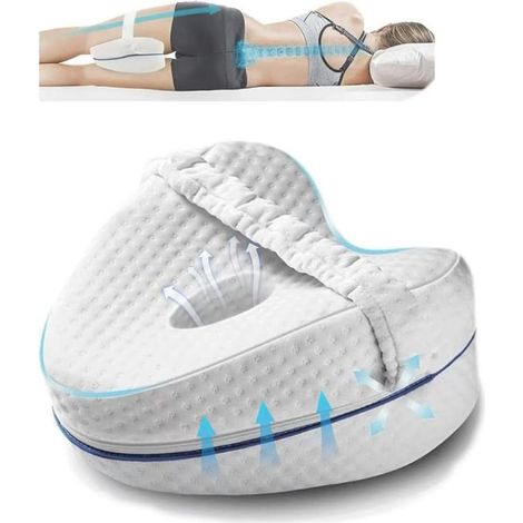 Oreiller de Jambe Oreiller de Genou Orthopédique Genou Ergonomique avec Mousse à Mémoire de Forme pour Dormir pour Soulager la Pression - Hanches, Jambes, Genoux coussin orthopédique, Blanc