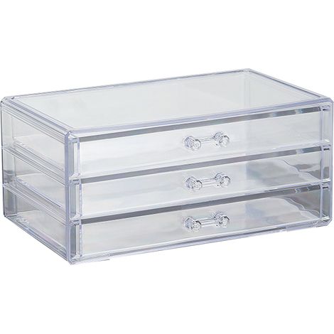 Coffret rangement cosmétiques acrylique transparent polyvalent spacieux tiroir coiffeuse armoire salle bain bureau (1/4)