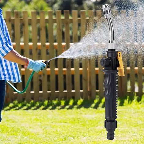 Buse de lavage de voiture longue en acier inoxydable robuste avec poignée ergonomique et raccord rapide pour tuyau, extension de pistolet haute pression pour nettoyage du châssis, des gouttières (1/5)