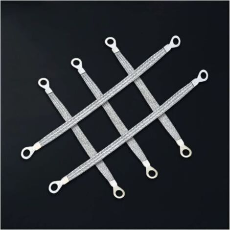 Bande de Mise à la Masse, Cuivre Tressé Sangle De Terre De Cuivre Plat Tressé, Moteur Bande de Mse à la Masse en Cuivre, Bande de Mise à la Terre Batterie Masse Bande Câble de Masse