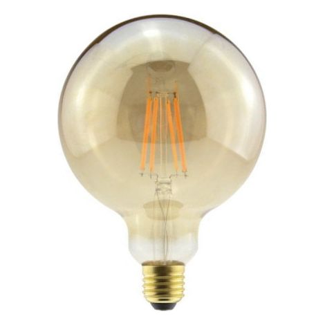 Ampoule LED globe à filament déco - Xxcell - E27 - 9 W - 950 lm - 2500 K - D. 125 mm - Ambrée (1/4)