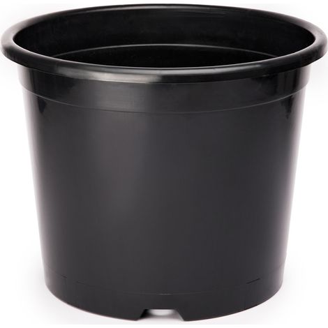 Garronda Blumentopf Kunststoff Pflanztopf rund Kräutertopf Anzuchttöpfe Blumentopf Schwarz für Innen und Aussen 32cm GD-0025 (Schwarz, ⌀ 32 cm H 26 cm) (1/3)