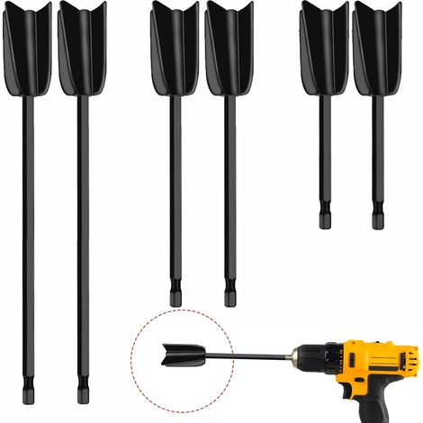 6 Pièces Mélangeur de Peinture Réutilisable, Avec d'extension, pour foret 1/4, pour Mélange de Silicone, Peinture, Glaçure Céramique, Noir (1/5)