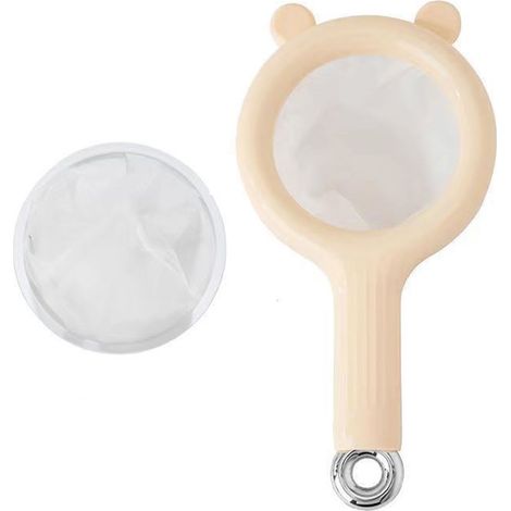 Passoire alimentaire à mailles fines, durable, polyvalente et facile à nettoyer. Cuillère filtre à mailles fines pour la cuisine, beige. (1/5)