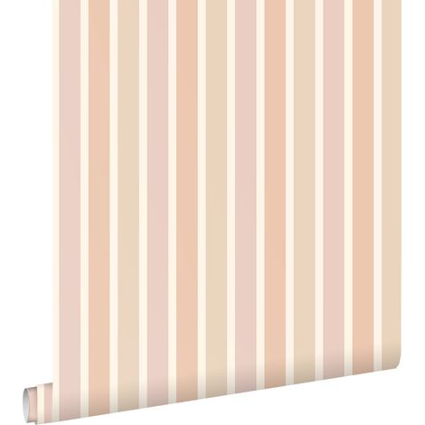 papier peint à rayures beige, terracotta et mauve violet  - ESTAhome (1/5)