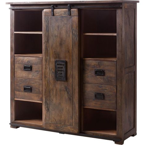Highboard Mango 142x45x147 braun lackiert RAILWAY 462