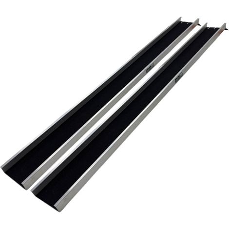 TRUTZHOLM 2x Auffahrschienen 183 cm 100 kg Alu grau Anti Rutsch Beschichtung E-Bike kleine Mofas (1/5)