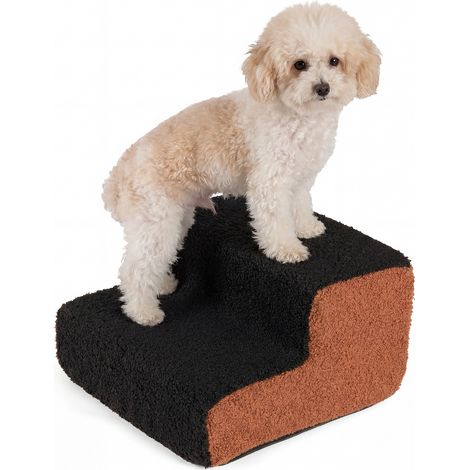 COSTWAY 2-tier Foam Dog Ramp High-density Pet Stairs w/ Non-Slip Bottom (1/5)