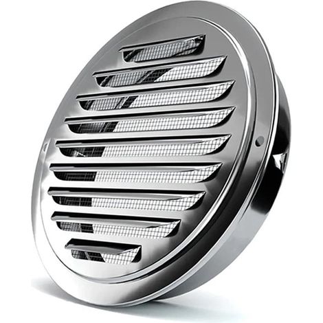 Grille d'extraction d'air ronde murale intégrée Dienet 150 mm en acier inoxydable (1/5)
