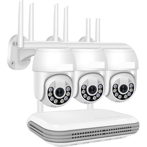 Système de caméra de sécurité à domicile H.265 3MP HD système de vidéosurveillance sans fil Audio bidirectionnel étanche PTZ WIFI IP caméra de sécurité 8CH NVR Kit de Surveillance vidéo ICsee ( Size : (1/5)