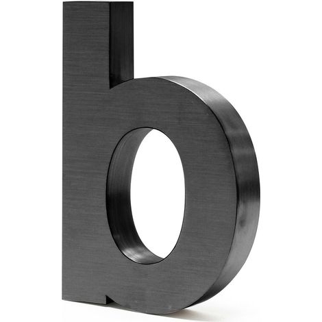 Plaque numéro maison "a" arial anthracite 3D 20 cm acier fin résistant intempérie