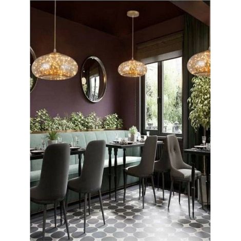 TRADE SHOP - Lampadario Led 10w A Cupola Effetto Cielo Stellato In Vetro Luce 7500k 3000k A48 - -Bianco Caldo      - (1/2)