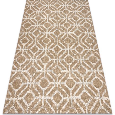 Tapis sisal FLAT 48957265 Géométrique RHOMBY ficelle beige naturel beige 140x200 cm