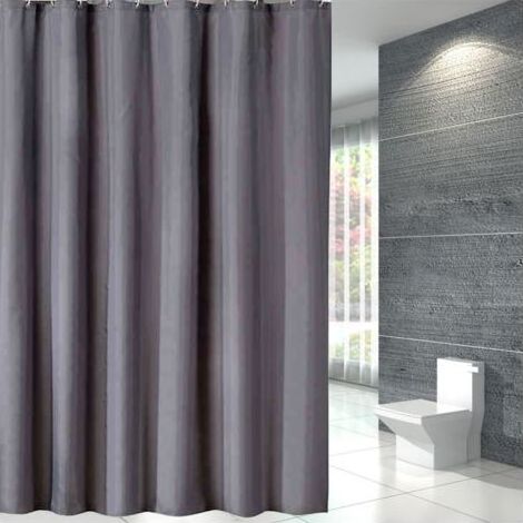 Rideau de Douche Lavable Tissu Imperméable Gris Foncé Rideau de Baignoire Anti Moisissure Textile en Polyester 120x200cm (1/5)