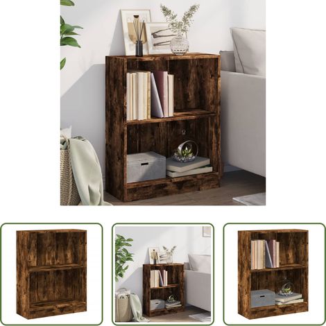 vidaXL Bücherregal 60x24x76 cm -  Bücherregal Räuchereiche 60x24x76 cm Holzwerkstoff (1/5)