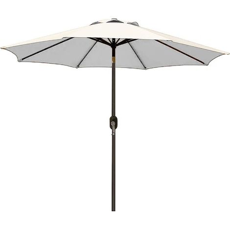 Ombrellone 3x3 M Decentrato Retrattile Braccio Rotabile 360° Chiusura Manovella Base A Croce Giardino Esterno Piscina Bar In Acciaio Inossidabile Telo 180 g/m2 Impermeabile Anti UV (Bianco) - Colore: (1/4)
