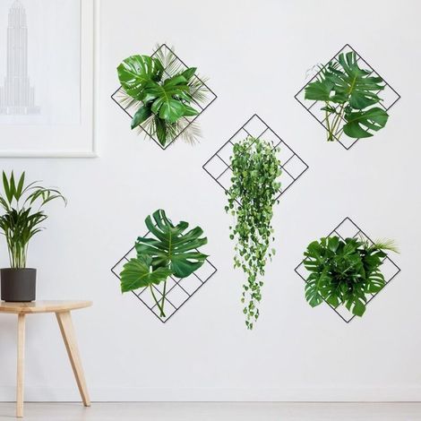 2 Pièces Autocollant Salle de Bain, PVC Autocollants pour Décoration Plantes, Effet 3D, Autocollants Muraux 3D, 6 Motifs, pour Salons et Chambres (1/5)
