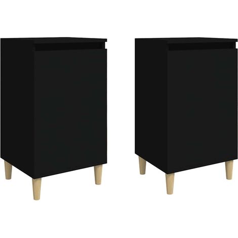 Maison Exclusive - Comodini 2 pz Neri 40x35x70 cm in Legno Multistrato (1/5)