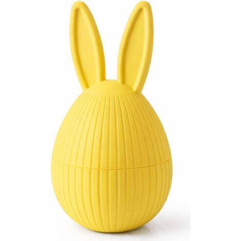 Uovo di Pasqua con orecchie di coniglio, contenitore decorativo giallo (1/3)