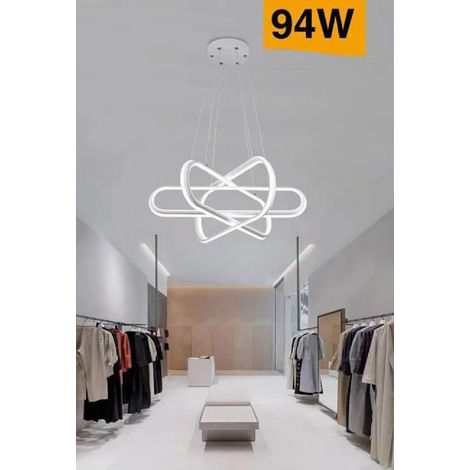 TrAdE Shop Traesio - Lampadario Led Moderno Lampada A Sospensione 94w Bianca Luce 4000k 3000k 6500k A49 - -Bianco Freddo -