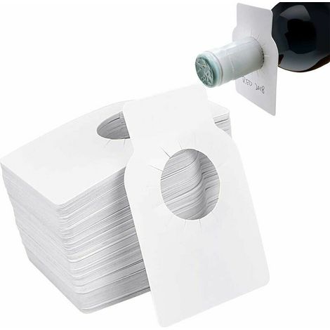 Etiquetas reutilizables para bodegas de vino, etiquetas para botellas de vino, etiquetas de PVC en blanco, etiquetas de regalo, etiquetas de plástico artesanal para botellas de vino y bodegas, blancas