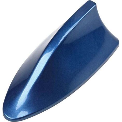 Antenne aileron de requin. Antenne universelle pour voiture avec réception radio AM/FM. Base étanche (bleue). (1/4)