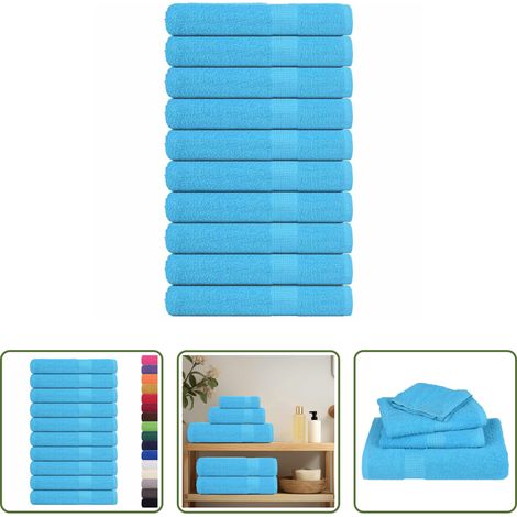 vidaXL Saunaerlebnis - Saunatücher FROGN 10 Stk. Türkis 80x200 cm 360 g/m² (1/5)