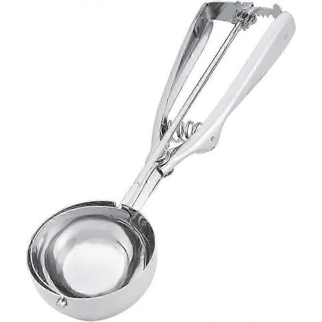Cuillère à glace en acier inoxydable (6 cm) avec gâchette pour glace, purée de pommes de terre, pâte à cupcakes, pâte à biscuits (6 cm) - Yva (1/5)