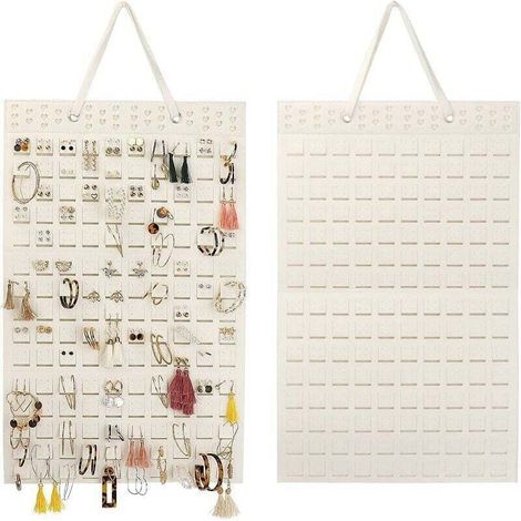Porte Bijoux Mural Porte Boucle D'Oreille Presentoir Boucle D'Oreille Rangement Boucle D'Oreille Pour Broches, Colliers, Bagues, Pouvant Contenir Jusqu'À 300 Paires (Off-white) (1/3)