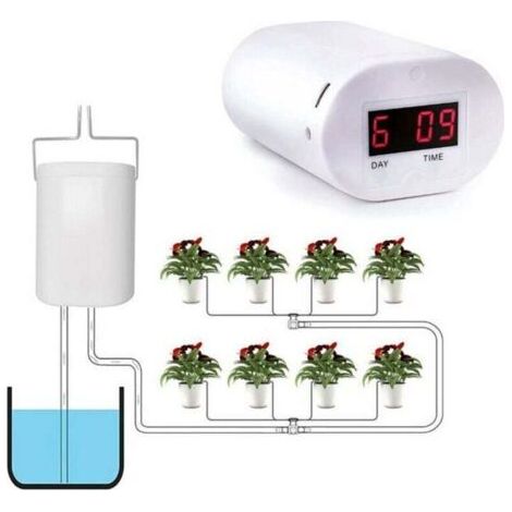 BARKBUSTERS Pompe d'arrosage automatique à 8 têtes, contrôleur pour fleurs et plantes, dispositif d'irrigation goutte à goutte, minuterie de pompe, outil de jardinage (1/4)