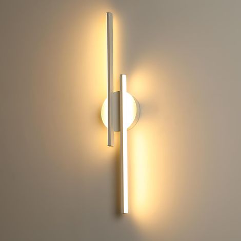 GOECO Applique Murale Interna LED, Lampada da Parete Moderna 24W Luce Calda 3000K, Luminaria Murale Bar in Alluminio, per Camera Salotto Corridoio Scale Soggiorno, 60cm Bianco (1/5)