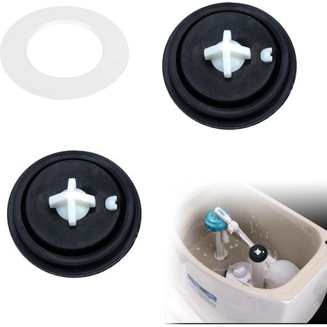 2 Pièces Rondelles de Diaphragme de Soupape, Membranes pour Robinet Flotteur, Réparation Facile de la Chasse d'Eau, Joint Chasse d'Eau WC, Valves à Flotteur, pour l'Entretien des Toilettes (1/5)