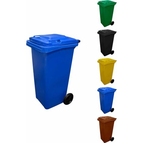 Contenedor de Basura Reciclables de Colores con Ruedas y Mango Antideslizantes 120L, 240L, 360L, 800L y 1100L