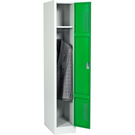[JAMAIS UTILISE] Vestiaire Industrie Monobloc 1 Case CARAY 400x500x1800mm Vert et Gris - HSD201/GOV/G (1/5)