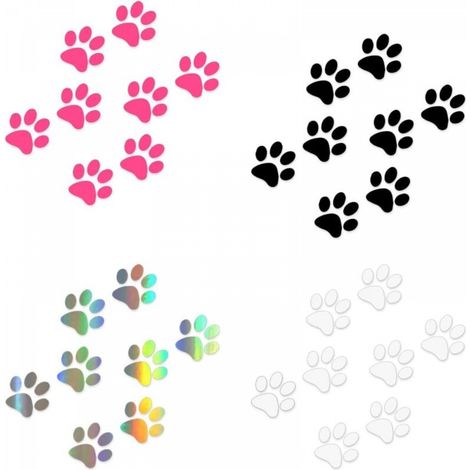 32 pièces Autocollants de voiture - Drôle Carrosserie Moto Casque de Vélo Autocollants en Verre, Paws Dog Paws patte de chat patte de chien Stickers pièces pour voiture ou moto, vélo ou scooter (1/5)