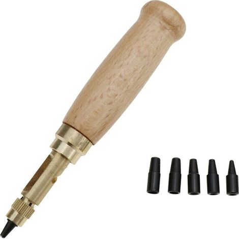 Perforateur à vis à ceinture automatique poinçon rotatif silencieux trou de ceinture en acier outils d'artisanat du cuir perforateur Machine de découpe couture 6 embouts 1.5 - 4mm 6 pièces