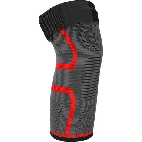 Genouillère De Sport En Nylon Respirant - Support Élastique Avec Fermeture Velcro - Pour Course Escalade Et Football - Taille L Rouge (1/5)