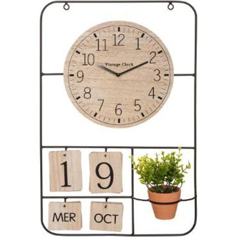 Horloge Murale & Date "Camille" 51cm Noir (1/4)