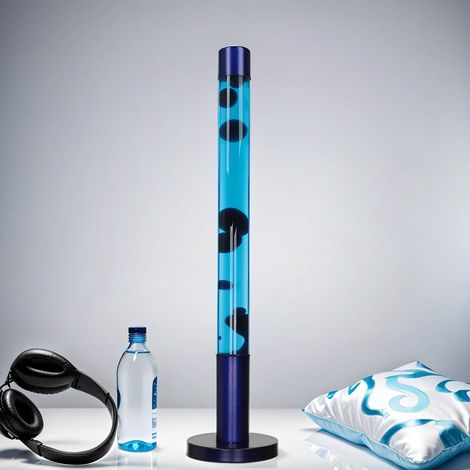 Lampe à lave rétro XXL H:76 cm – Cire bleue – Douille G9 jusqu'à 50W – Éclairage d'ambiance vintage – Licht-Erlebnisse
