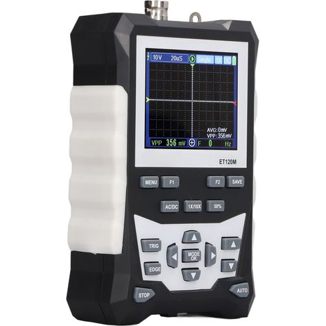 Oscilloscope numérique portable 120MHz 500Msps, protection silicone souple, écran couleur, pour usage industriel et électronique (1/5)