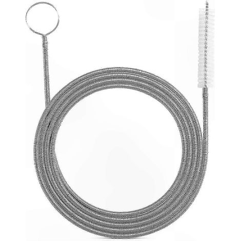 Brosse de nettoyage réglable pour tuyaux d'alimentation de 1,6 m, outil d'entretien flexible, poils résistants, usage domestique et professionnel. (1/4)