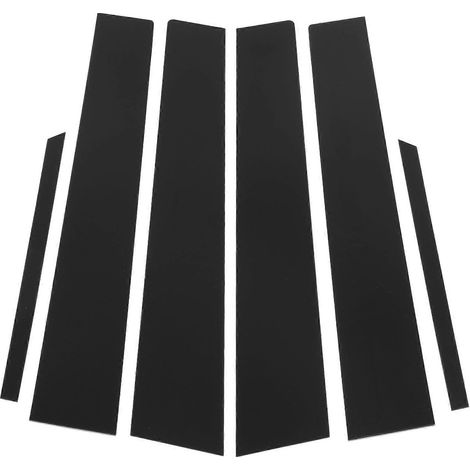 6 Bandes de Garniture de Montant de Portière Auto, Stickers de Pilier B, Moulures de Fenêtre Côté Noir Brillant, Kit de Décoration Extérieure (1/5)