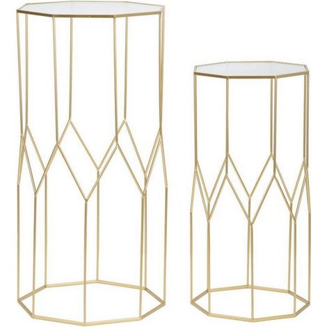 Dmora - Wohnzimmertisch Bibbiena, Niedriger Wohnzimmertisch, Kaffeeregal, Couchtisch für Sofa, Gold, 50x46 h100 cm