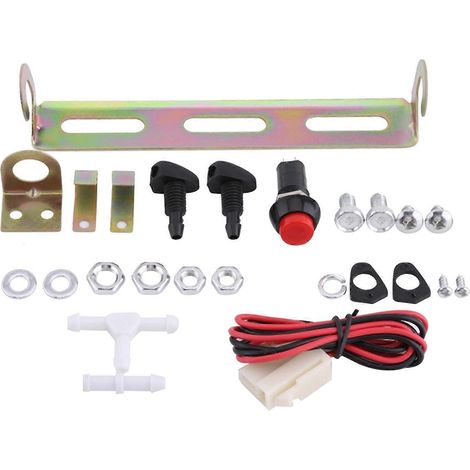 12V Universal-Scheibenwaschpumpen-Set mit Jet-Knopfschalter für Oldtimer