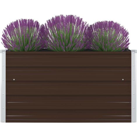 Hochbeet 100 x 100 x 45 cm Verzinkter Stahl Braun