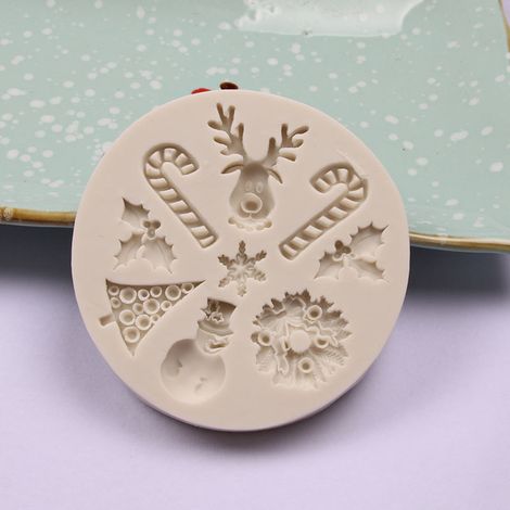 Moule En Silicone - Arbre De Noël Père Noël Renne Traîneau - Pour Chocolat Gâteaux Confiseries Gelées - 1 Pièce (1/5)