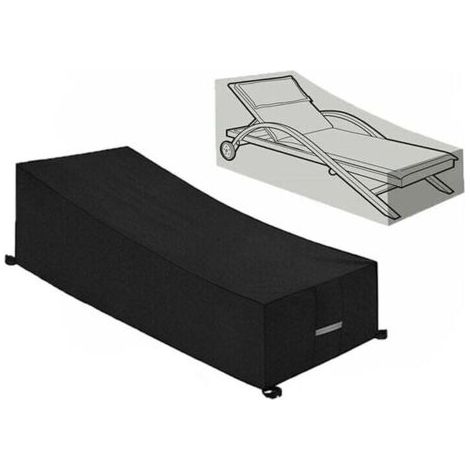 Schutzhülle, Wasserdicht, Winddicht, UV-beständig, 210D Oxford-Gewebe Schutzhülle für Sonnenliegen, Liegestühle (210x75x40/80cm) – Schwarz--TRIMEC
