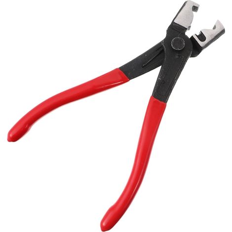 Pince à Collier Plat Pivotante en Acier Rouge, Outil de Réparation D'eau Pince à Collier de Serrage Professionnelle Vacances Longue Portée Poignée Antidérapante (1/3)