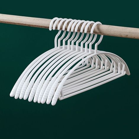 (Paquet de 10) - cintre antidérapant antidérapant (40 cm de large) - Cintres en feutre de haute qualité pour garde-robe - Conçus pour les vêtements délicats - (Blanc)-Fei Yu (1/5)