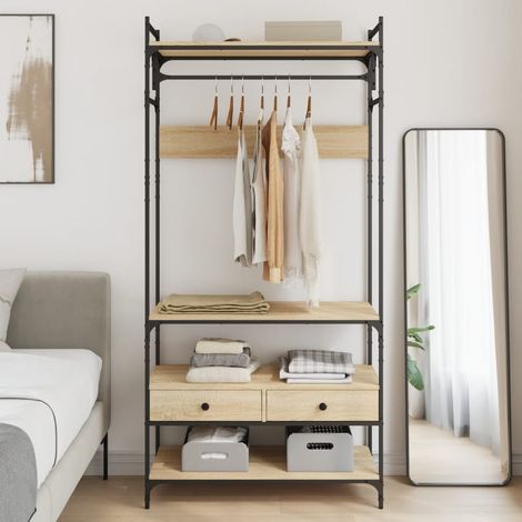 vidaXL Kleiderschrank mit Schubladen Sonoma-Eiche 89x39x184,5 cm aus Spanplatte (1/5)